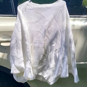 Shein White open knit sweater